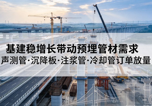 黄石港基建稳增长带动预埋监测管材需求，声测管、沉降板、注浆管订单持续放量